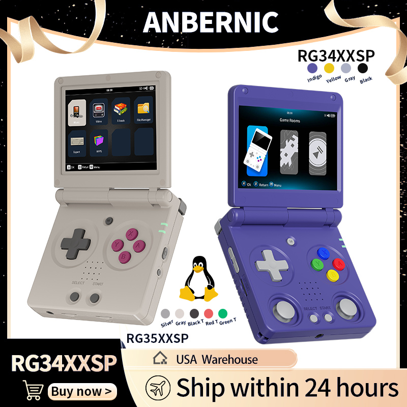 Retro Gaming Upscaler - Anbernic RG34XXSP RG35XXSP Перекидная портативная игровая