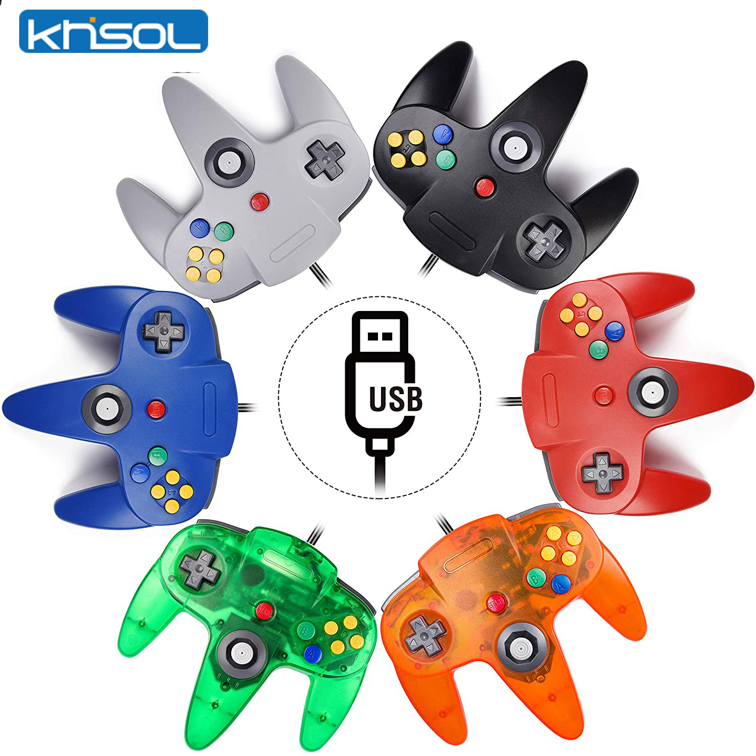 Retro Gaming Accessories - Контроллер N64, классический USB-проводной пульт дистанционного